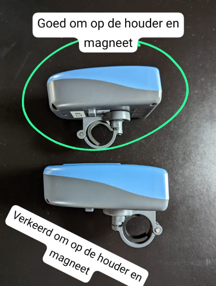 Afbeelding 1: SODAQ AIR juist gemonteerd op de houder met magneet.