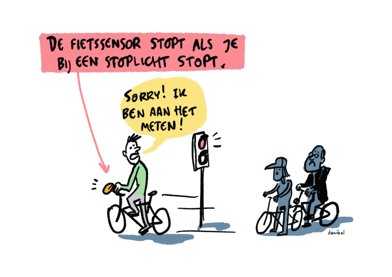 Afb. 4. Je moet blijven bewegen als je wil zorgen dat de sensor niet stopt met per 10 seconden meten. Dat is best jammer, want zo mis je data.